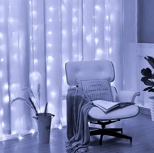 Новогодняя светодиодная гирлянда-штора Роса 3x2 м с 200 лампочками яркое Белое сияние - фото 5