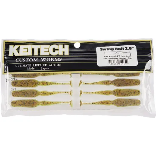 Силикон Keitech Swing Bait 2.8" #401 Green PumpkinPP.Chart (8 шт/уп) - фото 2