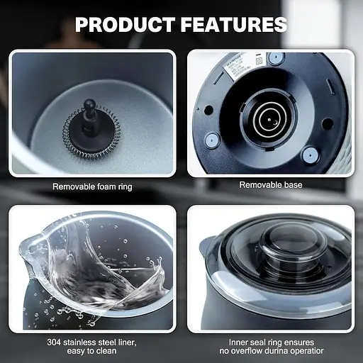 Вспенитель молока со светодиодным сенсорным экраном и дисплеем температуры - фото 5