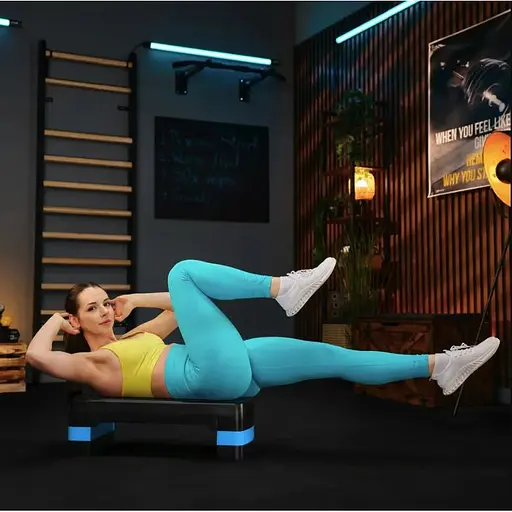 Степ платформа Trex Sport TX-030AS 3 рівнева чорно-блакитна - фото 7