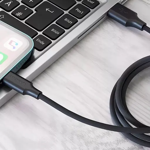 Кабель Proove Striped Silicone USB-A to Lightning 1m Black (CCSS00001101) [133335] - фото 3