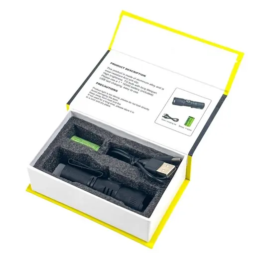 Ручний ліхтар Coba CB-X03R-TG на акумуляторі зі швидким заряджанням ручний ліхтар LED біле світло Чорний - фото 5