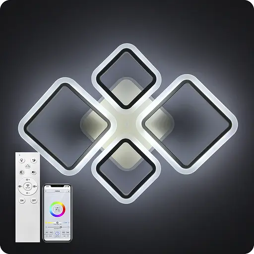 Люстра світлодіодна 517 Light 3color з пультом 96Вт Білий (01719) - фото 9