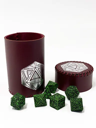 Настільна гра Планета Ігор Чаша для кубиків D20 (бургунді) (Dice cup D20 burgundy) (pi-dc006) - фото 5