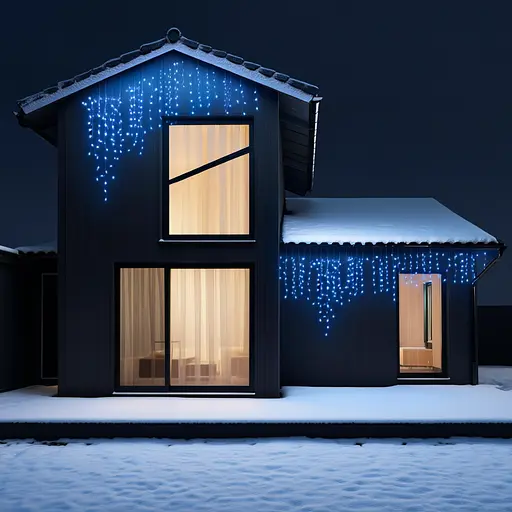 Новорічна гірлянда вулична Бахрома GarlandoPro 6 м 105 LED білий провід Синє світло 6МWBL