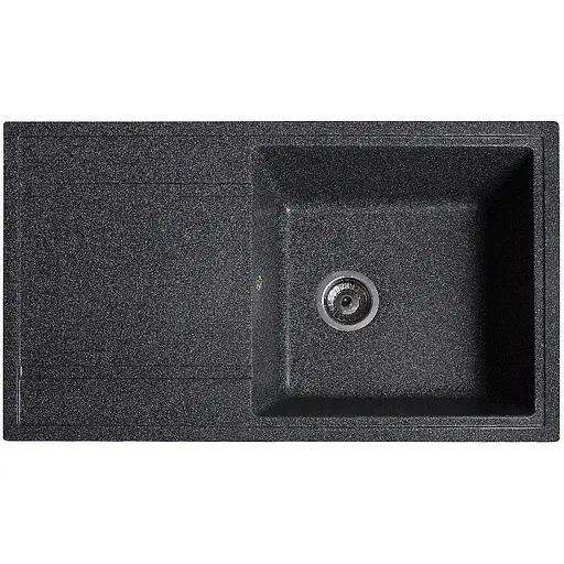 Гранітна кухонна мийка Romzha Jorum 86 Grafit (201) з крилом - фото 1