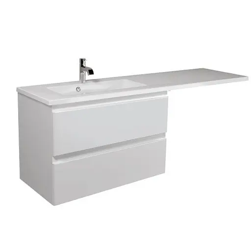 Тумба Мойдодир Unik 80-A Adam 140 L Білий підвісна з крилом над пральною машиною Білий - фото 1