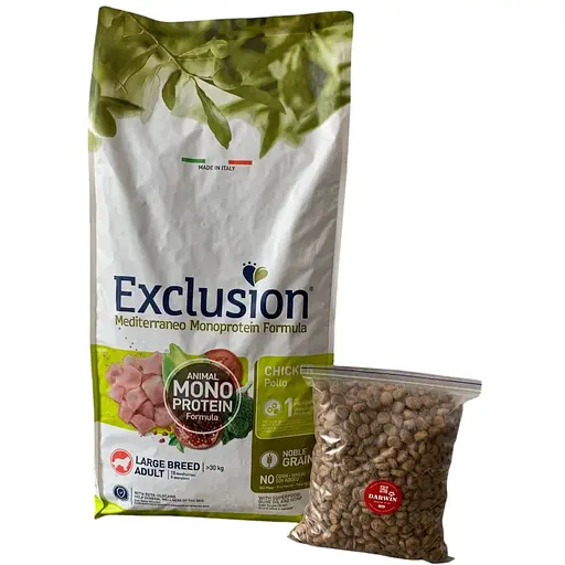 Корм Exclusion Adult Chicken Large Breed для дорослих собак великих порід з куркою 1кг (на вагу) - фото 1