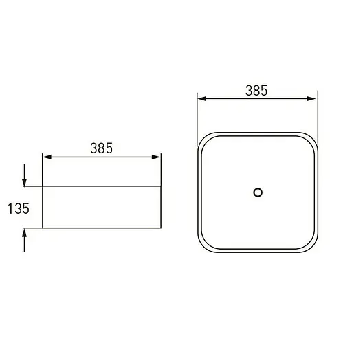 Умивальник Volle 39x39 13-01MBlack-035, Чорний матовий - фото 2