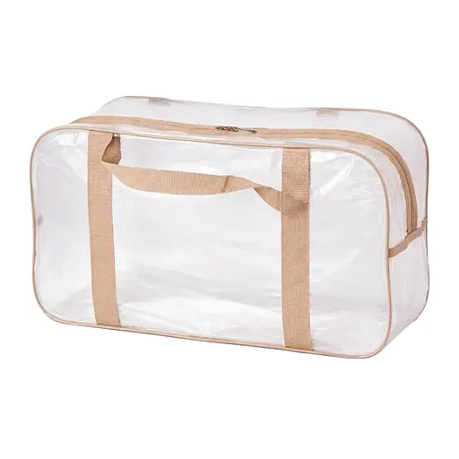 Матовая сумка в роддом размер М 40 х 25 х 20 см (бежевая) - фото 1