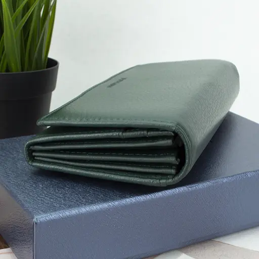 Гаманець жіночий шкіряний Fuerdanni 1180 зелений на магнітах - фото 4