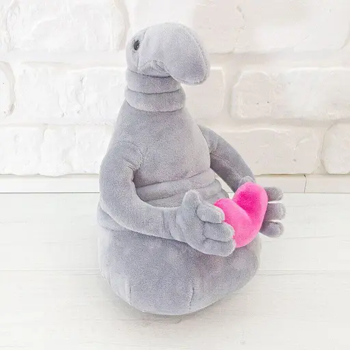 М'яка іграшка Ждун з серцем 21 см сірого кольору - фото 5