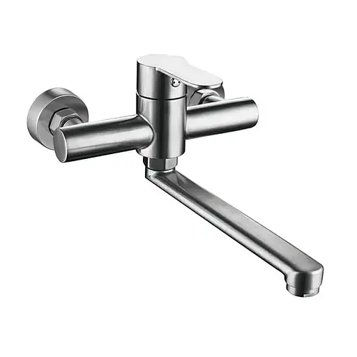 Смеситель для кухни Zerix DAX-005 настенный нержавеющая сталь ZX4814 Нержавеющая сталь - фото 1