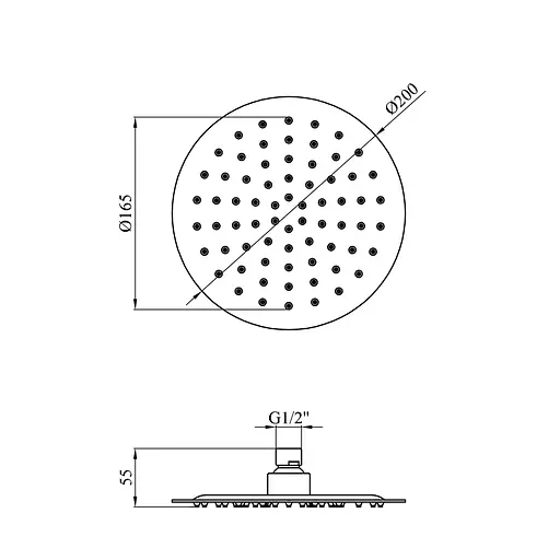 Верхний душ Kroner KRP Edelstahl Klassisch - ESG703-20 CV022950, Хром матовый - фото 2
