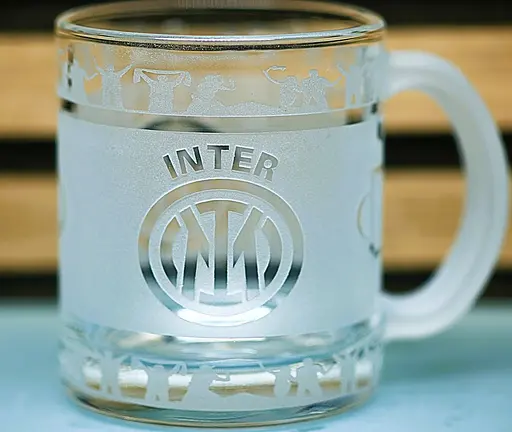 Скляна чашка 320 мл ФК Internazionale Milano Інтер  з гравіюванням подарунок для фаната  футбольна кружка - фото 4