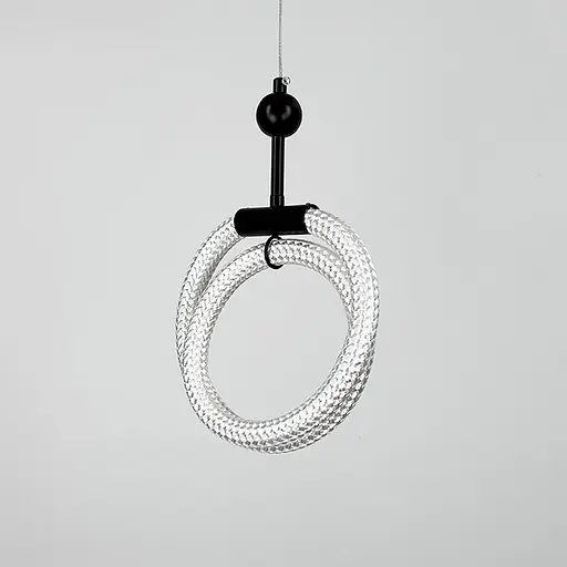 Чорний підвіс із двома завитками обплетеного неону 24 Вт | Арт. MJ 201-300 BK | Line F - фото 1