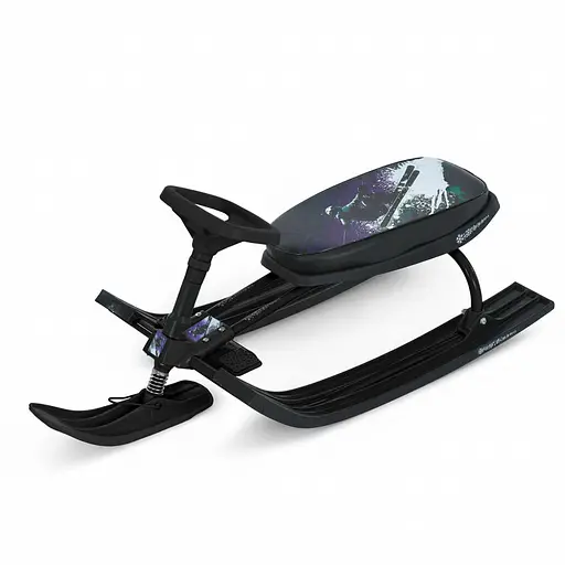 Снігокат MS 1778-4 Низька рама, м'яке сидіння з екошкіри 45х21см (2 положення), кермо, металопластик, чорна