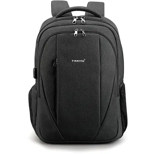 Рюкзак міський офисний Tigernu T-B3399 22л з USB для ноутбука 15.6" Black Grey (17051)