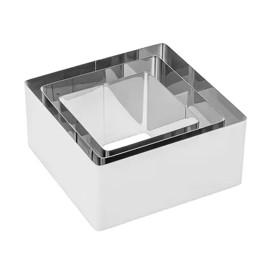 Набір квадратних металевих форм викладки салатів, десертів та гарніру та висічки тіста, Master Class Металлик 83804 - фото 10