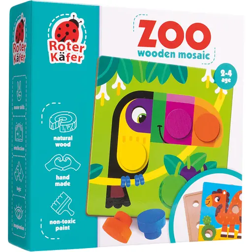Дерев'яна мозаїка Roter Kafer Wooden mosaic with base. Zoo (RW4221) - фото 1