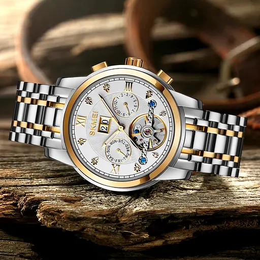 Наручний годинник чоловічий M029TGDSI Gold-Silver-Silver Skmei acs0030877 - фото 3