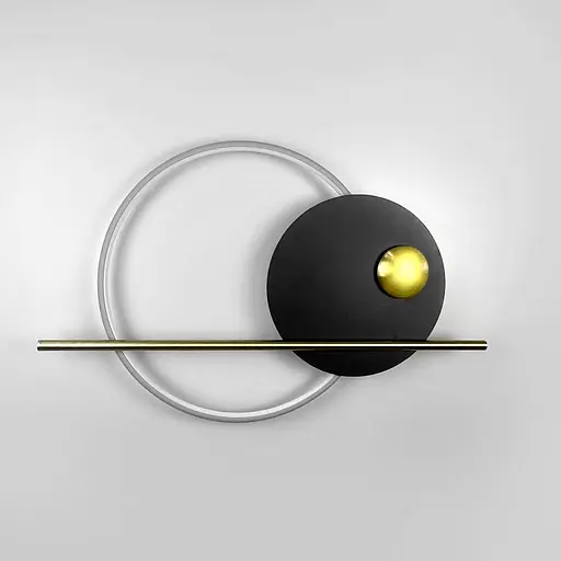 Бра у сучасному чорно-латунному корпусі 66х45 см Арт. WB46-650 Line F - фото 8