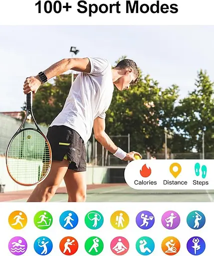 Розумний годинник (відповівши/скликаючи), 1,85" розумний годинник для чоловіків і жінок Цифровий годинник Фітнес-трекер - фото 6