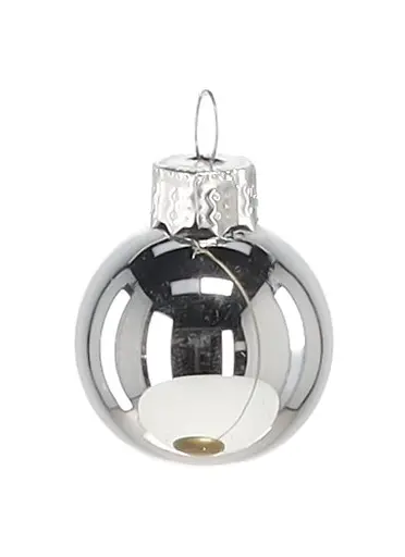 Елочные шарики Chomik стеклянные серебро + белый 3 см 11 шт. (BOZ2195) - фото 3