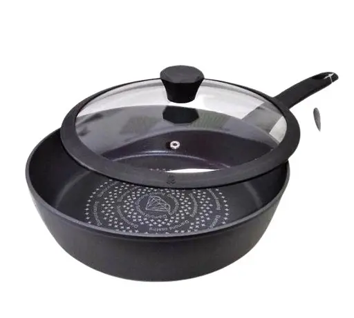 Сковорода глубокая Edenberg EB-3493 с крышкой с алмазным напылением и индукционным дном 3,7 л 28 см - фото 2