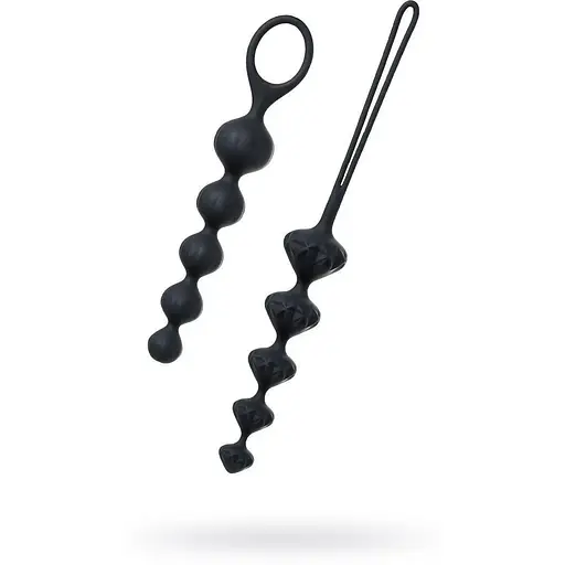 Набір анальних намиста Satisfyer Beads Black силікон 3.3 см і 3.5 см - фото 2