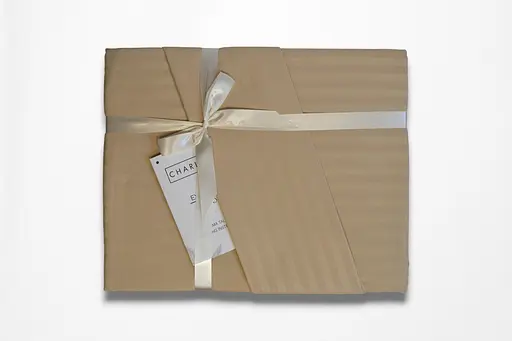 Постільна білизна Charlotte Cappucino Сатин-Stripe / простирадло на резинці 180x200см Cotton Shine pbe0052114 - фото 3