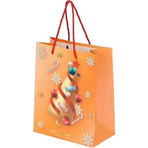 Пакет подарунковий новорічний JZ05107 Помаранчевий (NY) - фото 1