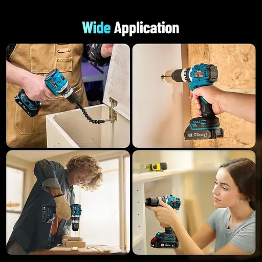 Набір акумуляторних дрилів Seesii 20V Power 60NM, безщітковий набір інструментів для електричних дриль 1/2" з акумулятором - фото 5