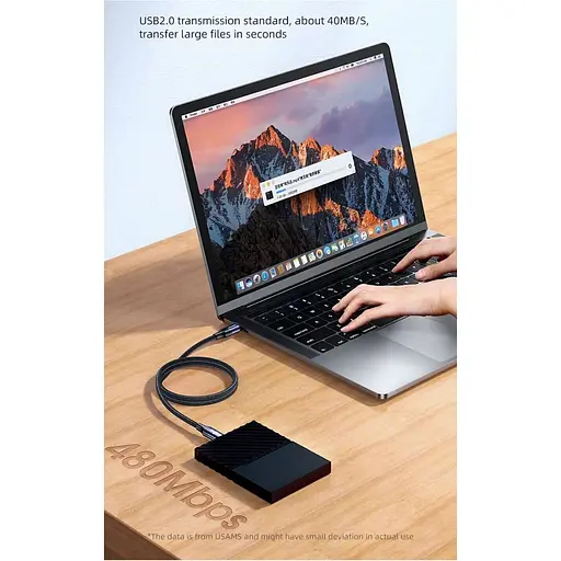 Кабель Usams US-SJ526 U71 USB-C to USB-C PD 100W 5A 3m Black (SJ526USB01) [139702] - фото 11