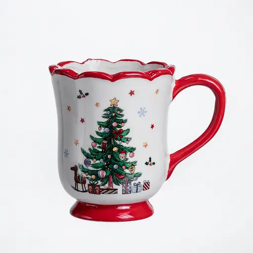 Новогодняя фарфоровая чашка для кофе и чая 450 мл New Year чашка Yiwu CR-1-3