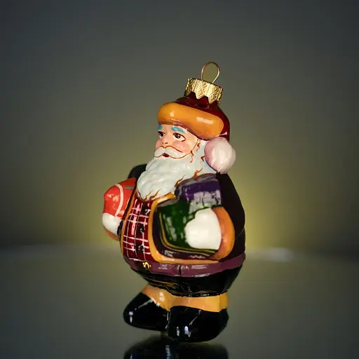 Ялинкова прикраса Різдвяні історії Санта з подарунками скло (4820001045475) - фото 2