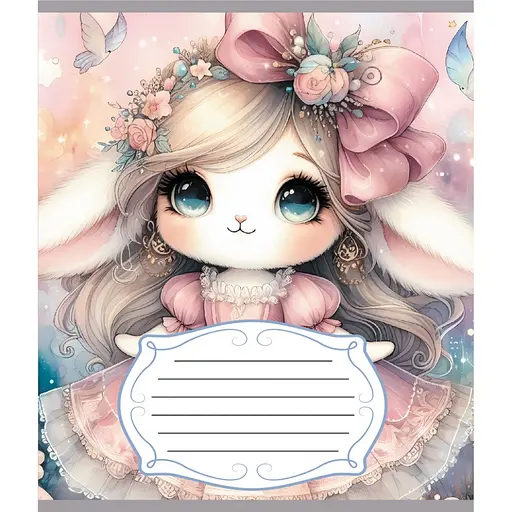 Тетрадь ученическая Зайка 012-590522C-2 в косую линию, 12 листов