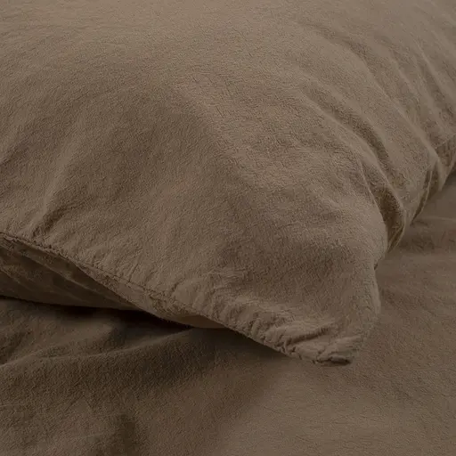 Постільна білизна Lotus Home Washed cotton Kansas коричневий євро (svt-2000022350020) - фото 5