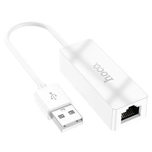 Перехідник - мережева карта Hoco UA22 Acquire Usb ethernet adapter (100 Mbps) - фото 3