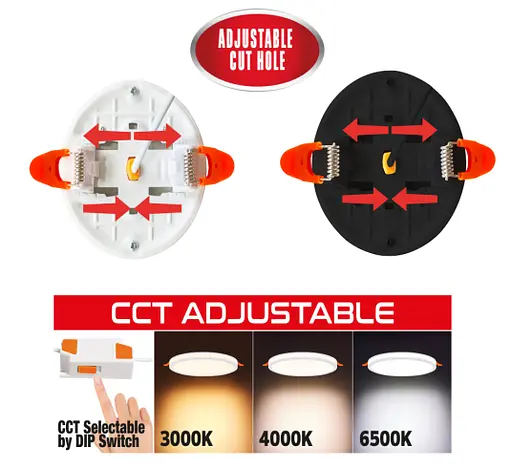 Врізний світлодіодний світильник Horoz Electric з регульованим монтажним діаметром PAULA-36 3CCT (36W) 016-092-0036 - фото 3