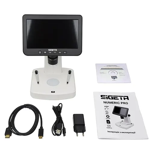 Цифровой микроскоп SIGETA Numeric Pro 10x-300x 5 MP 7" LCD (65512) - фото 8