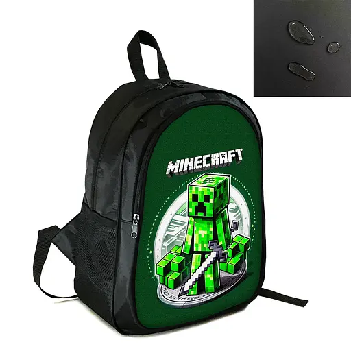 Рюкзак міський/шкільний 38×28см з принтом Minecraft Кріпер дитячий, підлітковий, спортивний (4187)