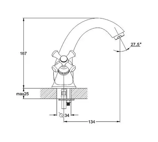 Змішувач для умивальника Zegor DAK1-A827 двовентильний 30412 - фото 2