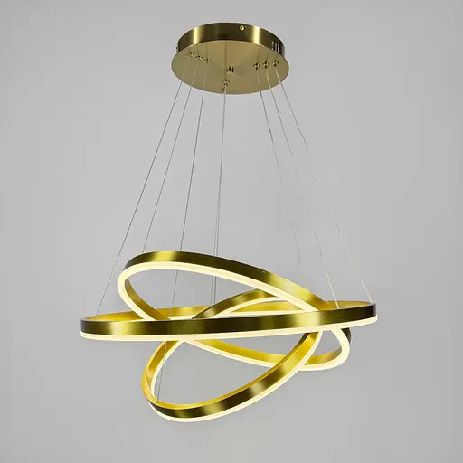 Подвесная люстра в латунном корпусе на три кольца 60, 50 и 40 см Ст. MJ 93-600+500+400 AB | Line F - фото 7