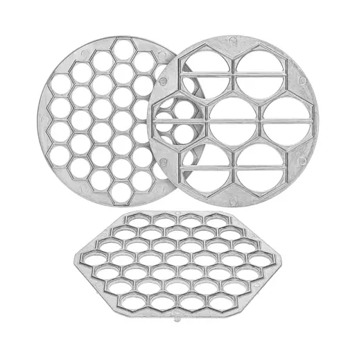 Комплект з 3 форм для ліплення пельменів та вареників: кругла, шестикутна пельменниця та форма для вареників, ХЕАЗ 83593 - фото 2