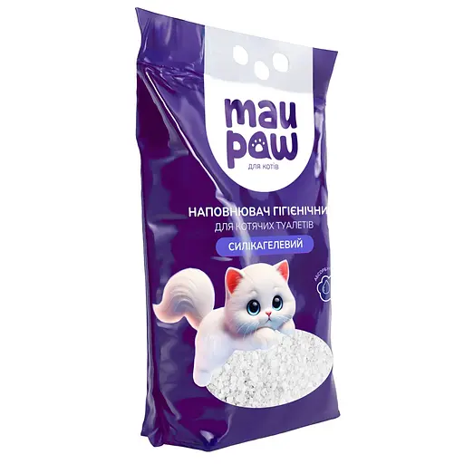 Уценка. Наполнитель гигиенический силикагелевый MAU PAW для кошачьих туалетов 3.8 л 1.6 кг 1-8 мм (973575) - фото 2