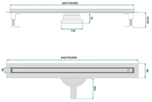Трап для душу Rea Neox 70 Pro gold REA-G2718 - фото 5