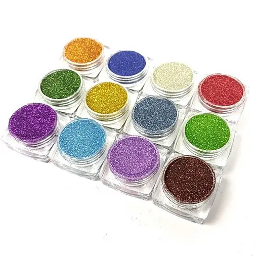 Набір гліттеру для біо-тату №2 Базовий gliset-2, 12 кольорів - фото 2