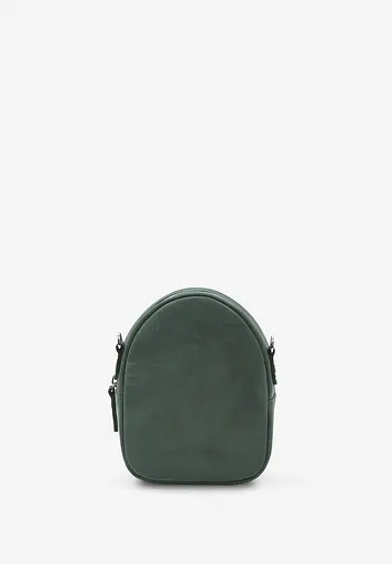 Шкіряна жіноча міні-сумка Kroha зелена vintage - фото 5