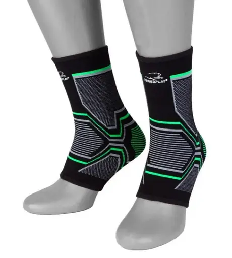 Бандажі на гомілкостоп PowerPlay 4100 Чорні S/M (пара) (PP_4100_S/M_Black) - фото 1